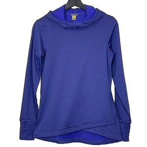 Eddie Bauer Grid Fleece Hooded Pullover Purple XS